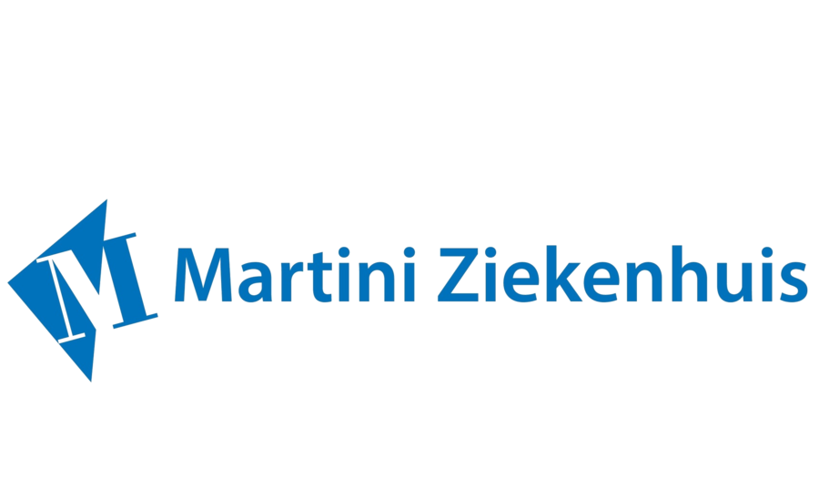 Blue Martini Ziekenhuis logo with a stylized M emblem on the left and 'Martini Ziekenhuis' text in blue.